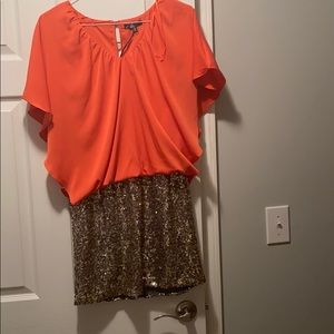 Sequins two toned mini dress